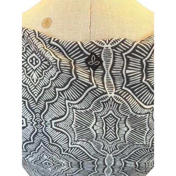 PrAna Viana Dress Women's Small Gray White Print Sleeveless V-Neck Knee Length - Picture 4 of 7